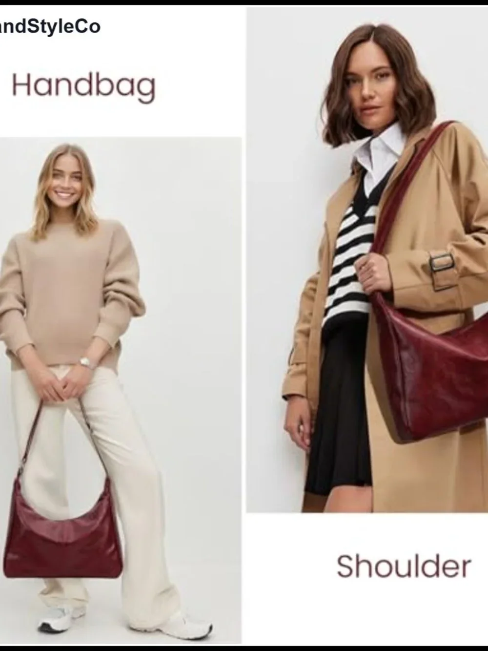 PU Leather Slouchy Hobo Shoulder Bag Large Capacity Crossbody Purse